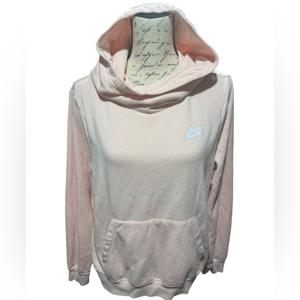 Nike Hoodie Women’s Pink Mock Funnel Neck Pullover Sweatshirt Size Large - Picture 10 of 10